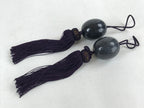 Japanese Marble Stone Hanging Scroll Weights Fuchin Kakejiku Purple Tassel FC335