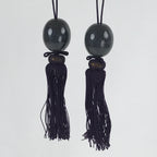 Japanese Marble Stone Hanging Scroll Weights Fuchin Kakejiku Purple Tassel FC335