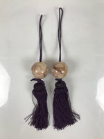 Japanese Marble Stone Hanging Scroll Weights Fuchin Kakejiku Purple Tassel FC370