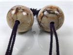 Japanese Marble Stone Hanging Scroll Weights Fuchin Kakejiku Purple Tassel FC370