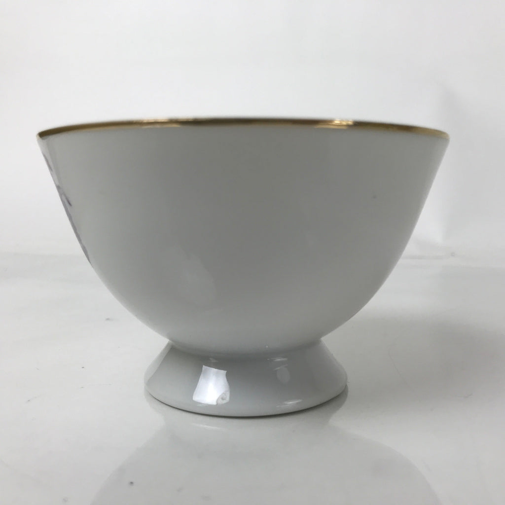 Japanese Meito Porcelain Western Teacup Vtg Iris Flower Pink Purple TC531