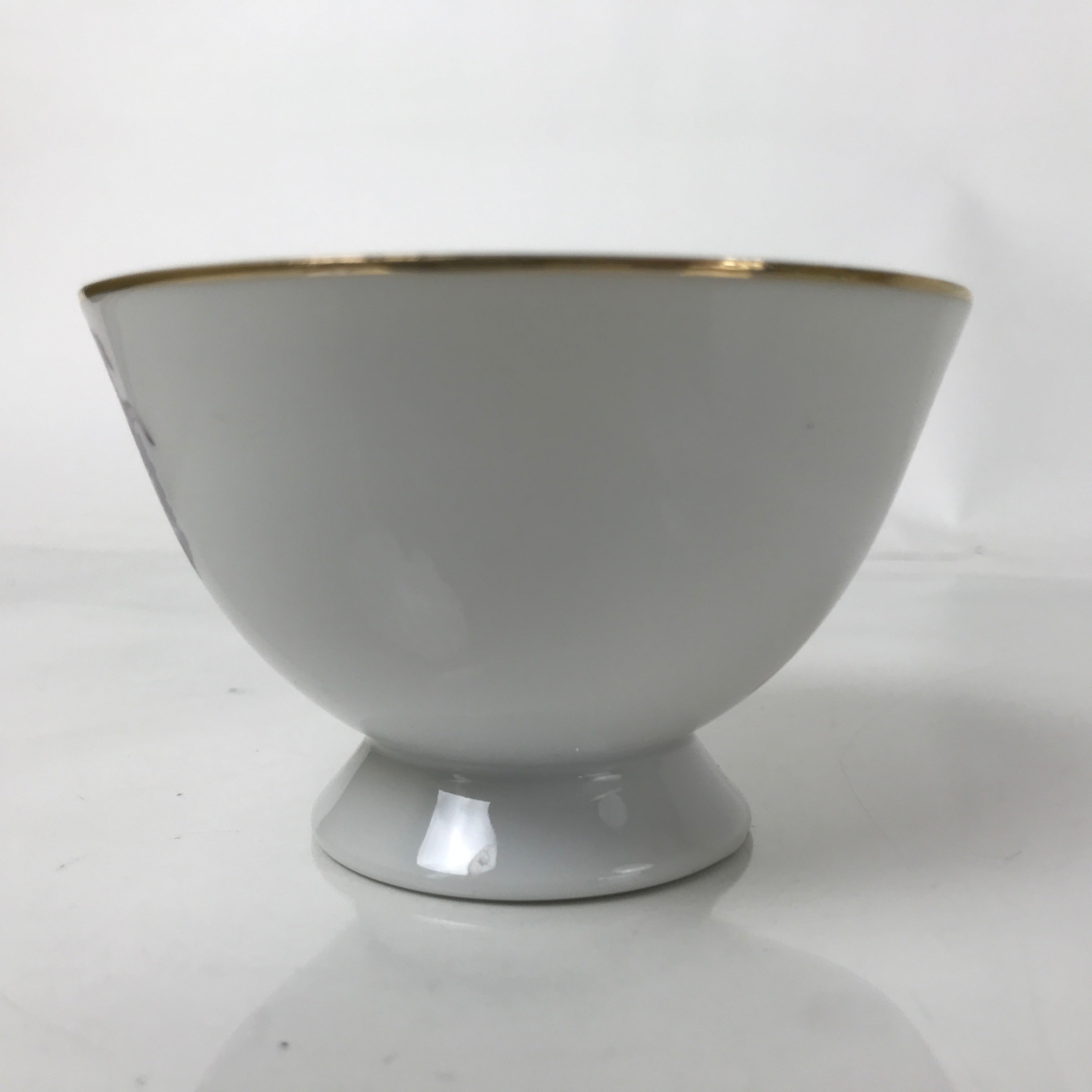 Japanese Meito Porcelain Western Teacup Vtg Iris Flower Pink Purple TC531