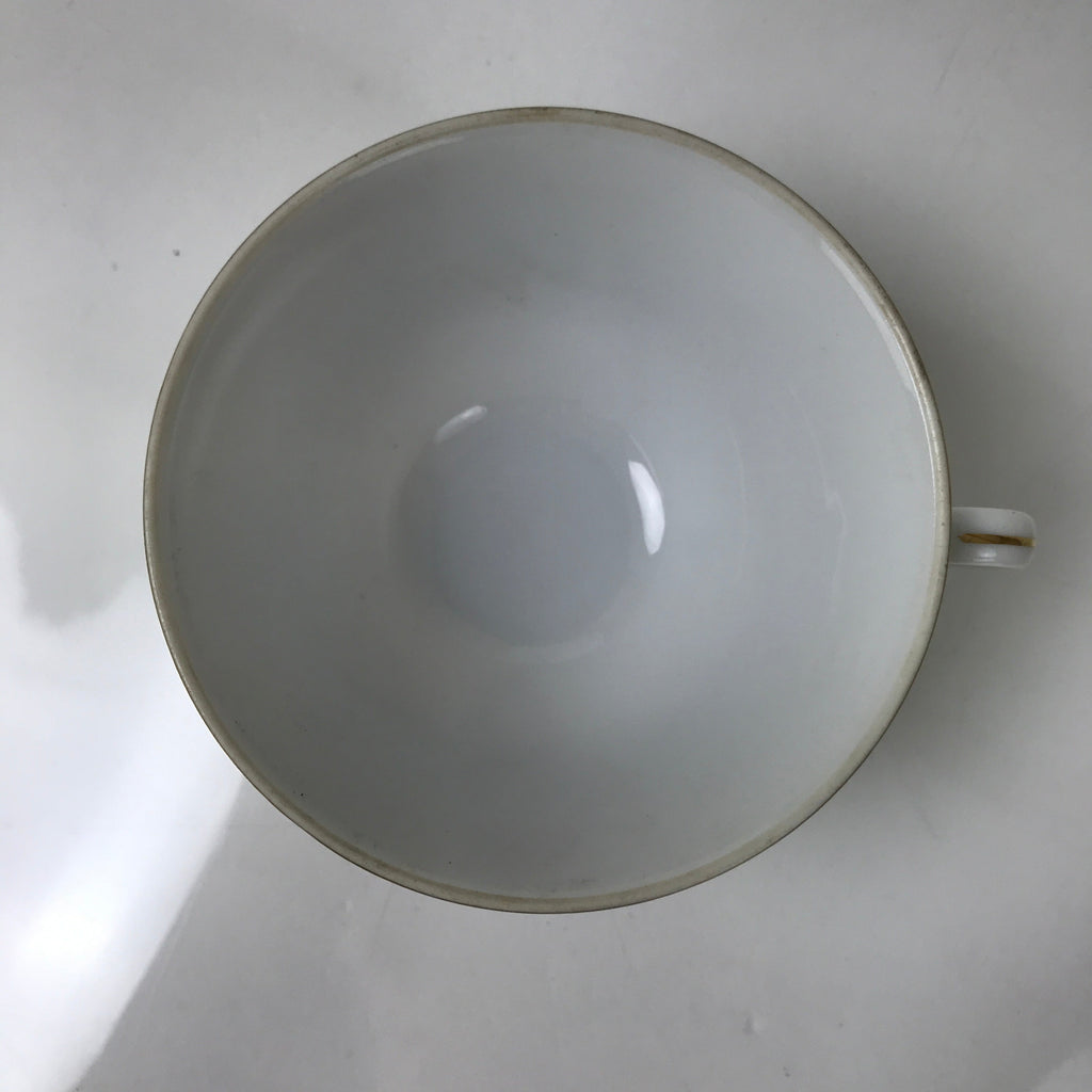 Japanese Meito Porcelain Western Teacup Vtg Iris Flower Pink Purple TC532