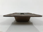 Japanese Metal Ashtray Vtg Haizara Rectangle Cast Iron Brown Floral Leaf JK925