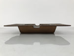 Japanese Metal Ashtray Vtg Haizara Rectangle Cast Iron Brown Floral Leaf JK925