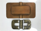 Japanese Metal Ashtray Vtg Haizara Rectangle Cast Iron Brown Floral Leaf JK925