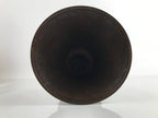 Japanese Metal Bronze Flower Vase Vtg Ikebana Kabin Brown Elephant FK154
