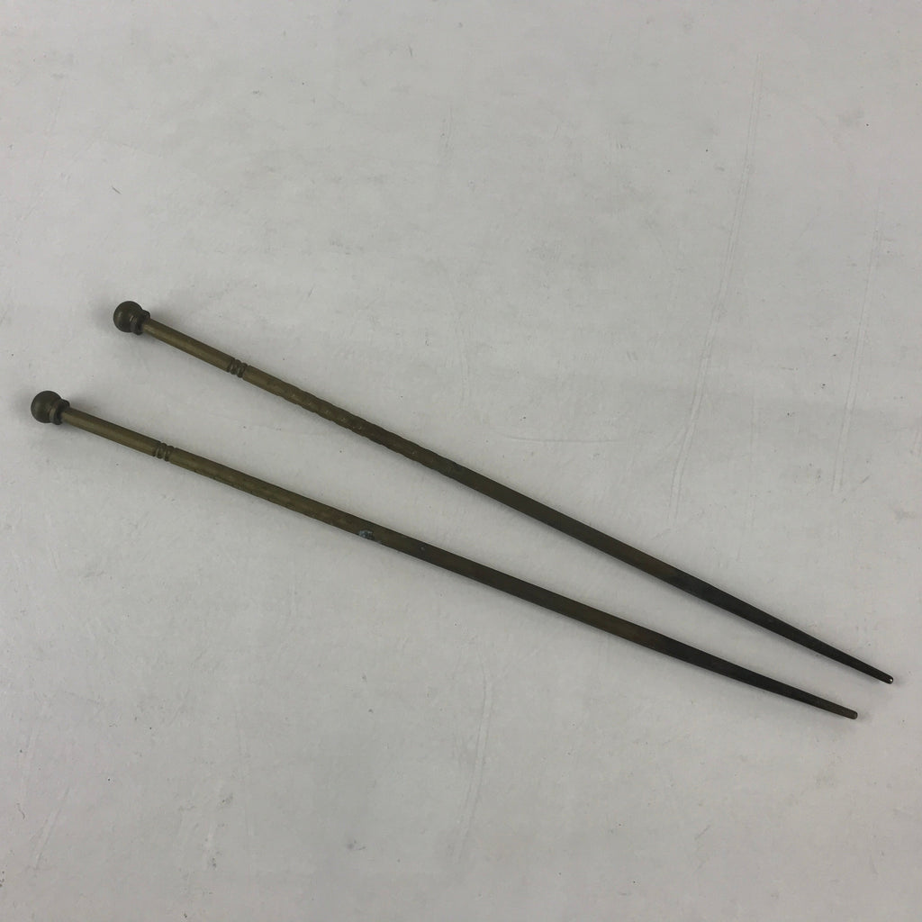 Japanese Metal Chopsticks Hibashi Charcoal Brazier Ash Pot Vtg Pit Hibachi JK492