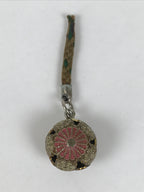 Japanese Metal Chrysanthemum Bell Keychain Ball Phone Strap Amulet Pink JK877