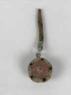 Japanese Metal Chrysanthemum Bell Keychain Ball Phone Strap Amulet Pink JK877