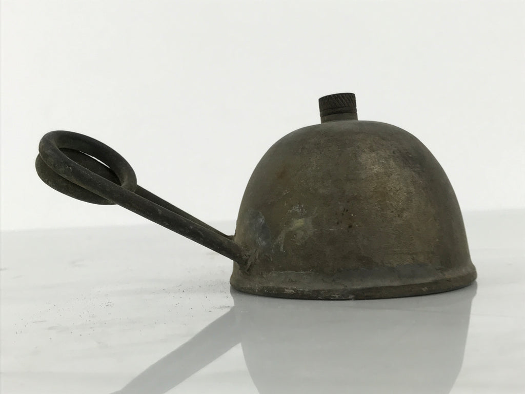 Japanese Metal Coil Burner Vtg Oil Canister Military Science Lab Equipment JK913