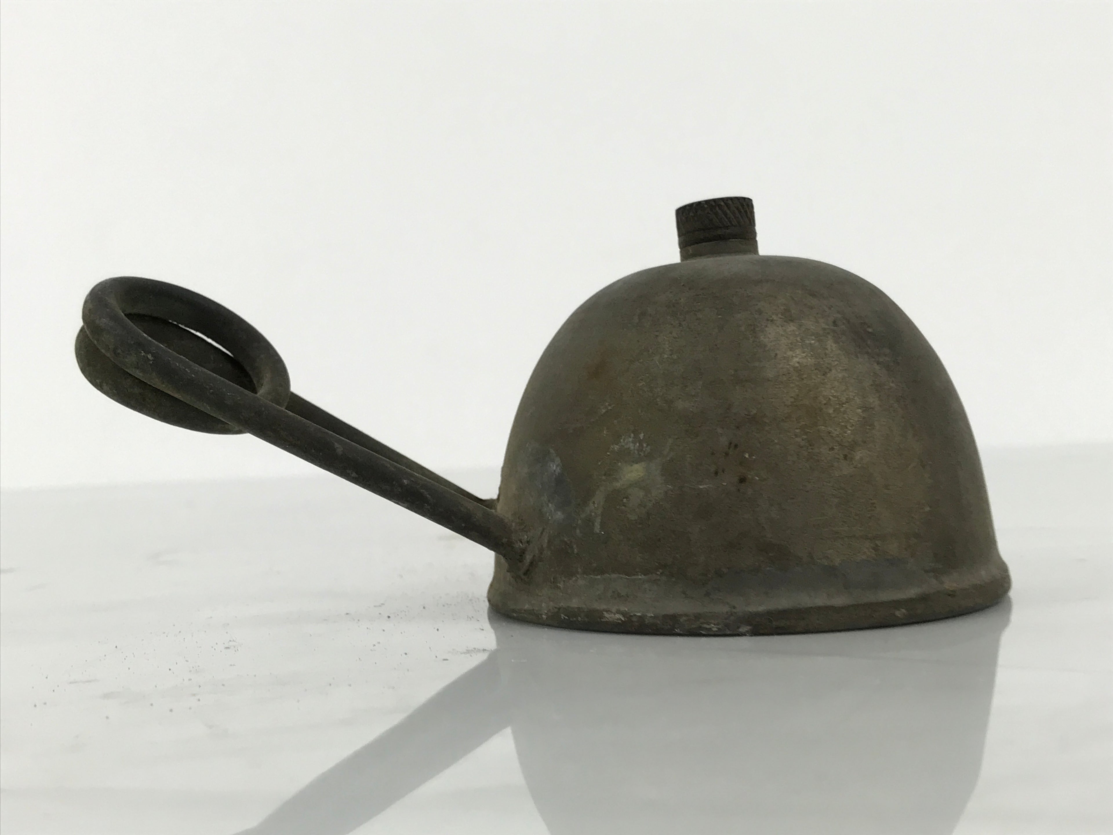 Japanese Metal Coil Burner Vtg Oil Canister Military Science Lab Equipment JK913