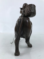 Japanese Metal Cow Statue Vtg Zodiac Symbol Zen Ornament Okimono Ushi Ox ST63