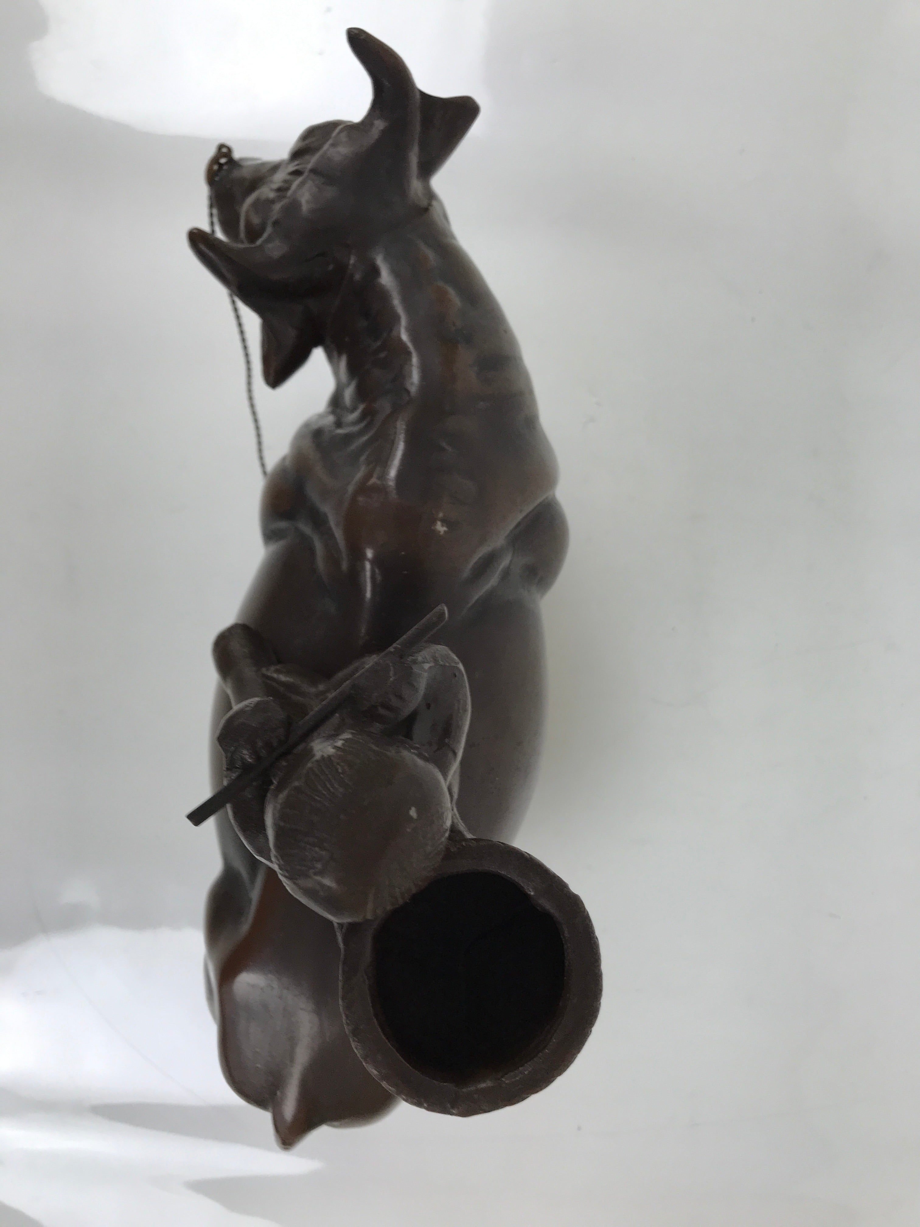 Japanese Metal Cow Statue Vtg Zodiac Symbol Zen Ornament Okimono Ushi Ox ST63