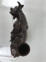 Japanese Metal Cow Statue Vtg Zodiac Symbol Zen Ornament Okimono Ushi Ox ST63