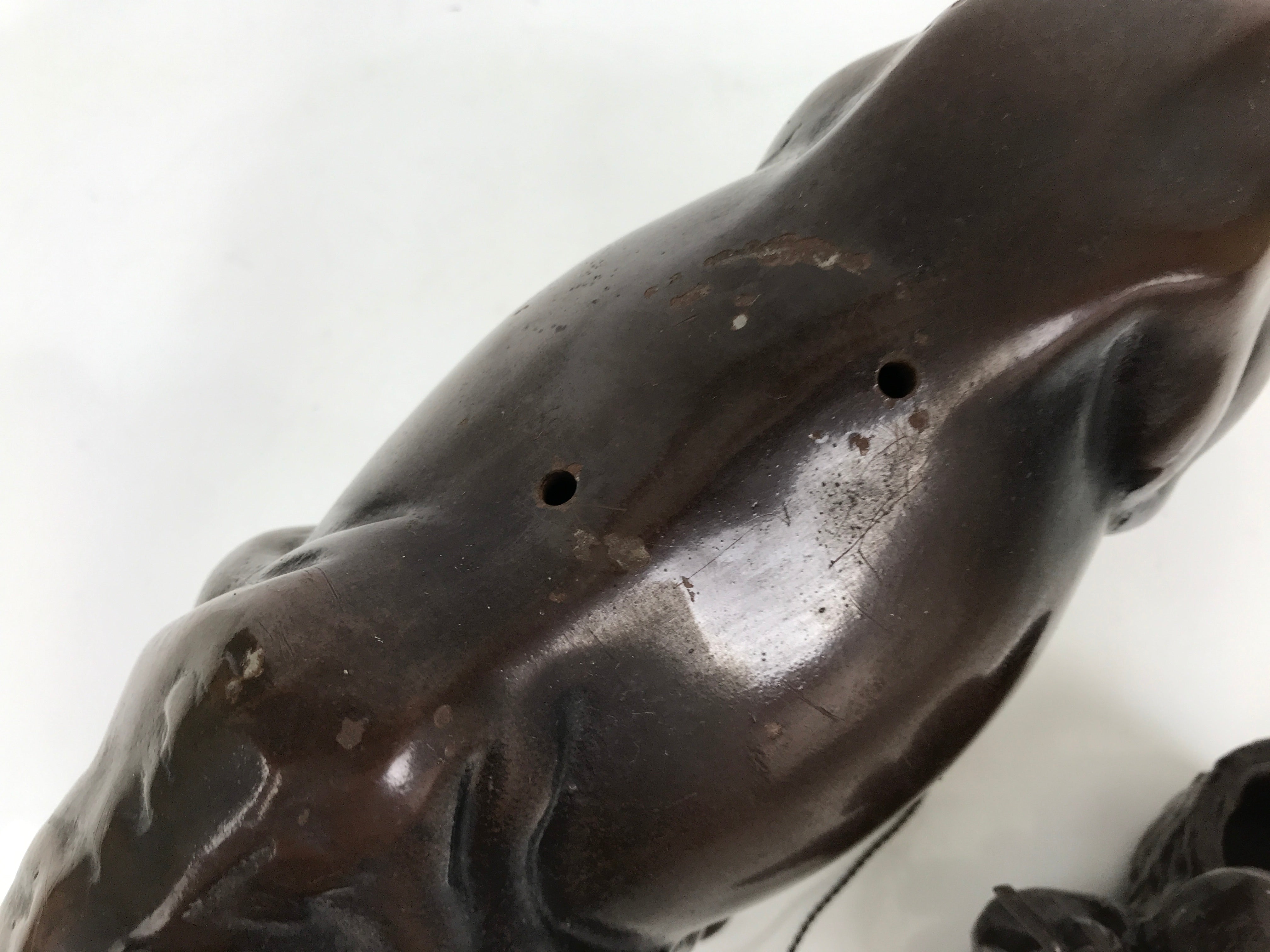 Japanese Metal Cow Statue Vtg Zodiac Symbol Zen Ornament Okimono Ushi Ox ST63