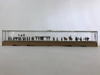 Japanese Metal Dolls Figurines Glass Case Vtg Daimyo Procession Horses BD934