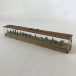 Japanese Metal Dolls Figurines Glass Case Vtg Daimyo Procession Horses BD934