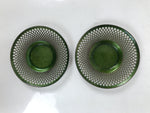 Japanese Metal Drink Saucer Vtg Chataku Coaster 2pcs Green Punched Holes L534