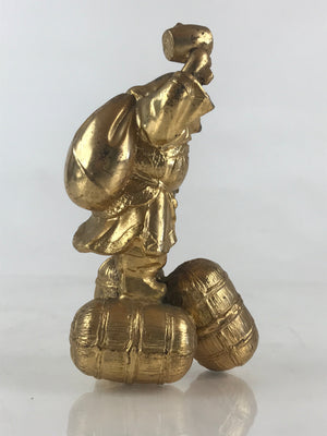 Japanese Metal Engraving Small Statue Gold Figurine Vtg 7 Lucky Gods Daikokuten