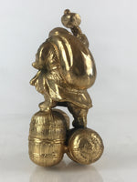 Japanese Metal Engraving Small Statue Gold Figurine Vtg 7 Lucky Gods Daikokuten