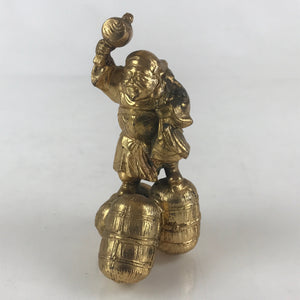 Japanese Metal Engraving Small Statue Gold Figurine Vtg 7 Lucky Gods Daikokuten