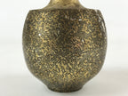 Japanese Metal Flower Vase Kabin Vtg Gold Round Ikebana Flower Arrangement FK78