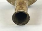 Japanese Metal Flower Vase Kabin Vtg Gold Round Ikebana Flower Arrangement FK78