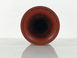 Japanese Metal Flower Vase Vtg Ikebana Kabin Brown Shishi Lion Handle FK229