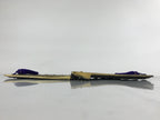 Japanese Metal Folding Fan Sensu Vtg Stand Purple Tassel Pine Matsu Gold BD977
