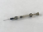 Japanese Metal Frame Small Syringe with Case Vtg Experiment Military Medical JK4