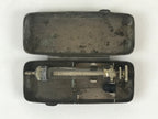Japanese Metal Frame Small Syringe with Case Vtg Experiment Military Medical JK4