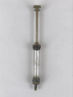 Japanese Metal Frame Small Syringe with Case Vtg Experiment Military Medical JK4