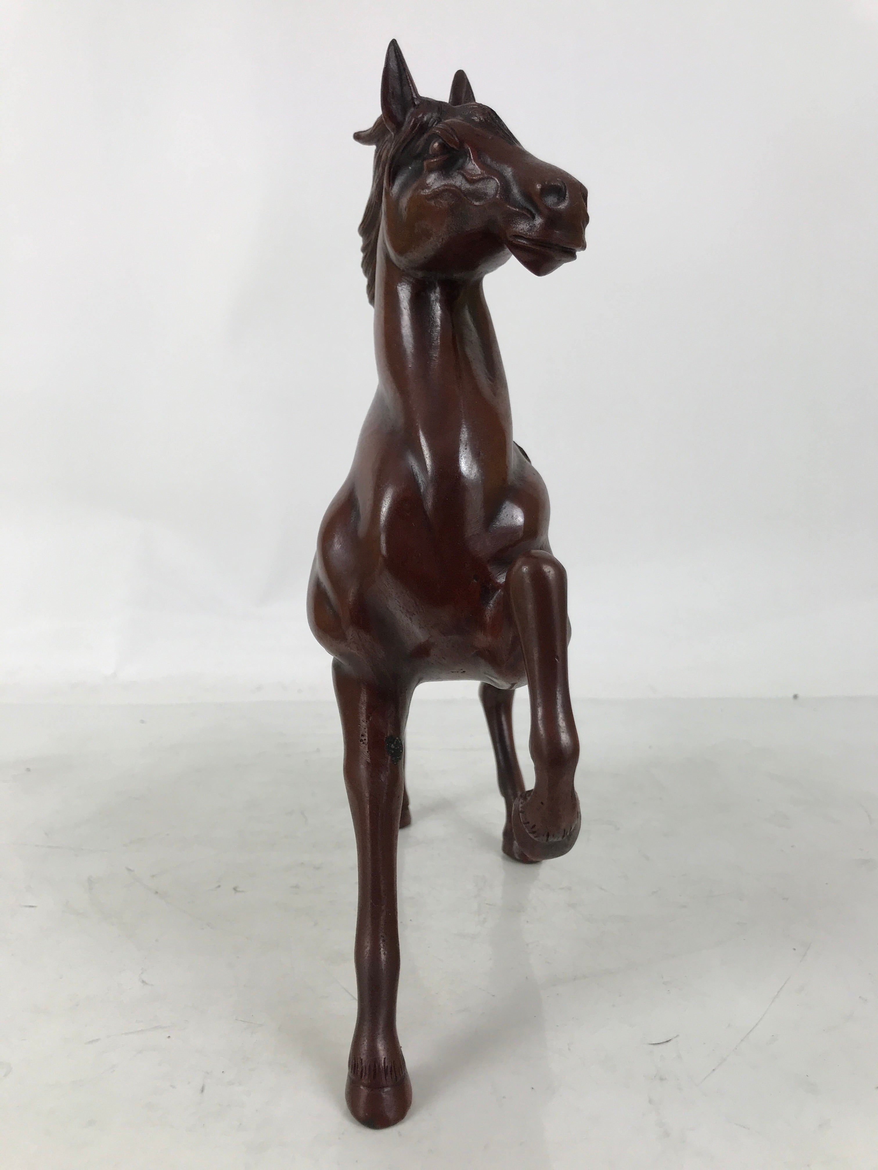 Japanese Metal Horse Statue Vtg Uma Takaoka Copperware Doki Brown Boxed PX793