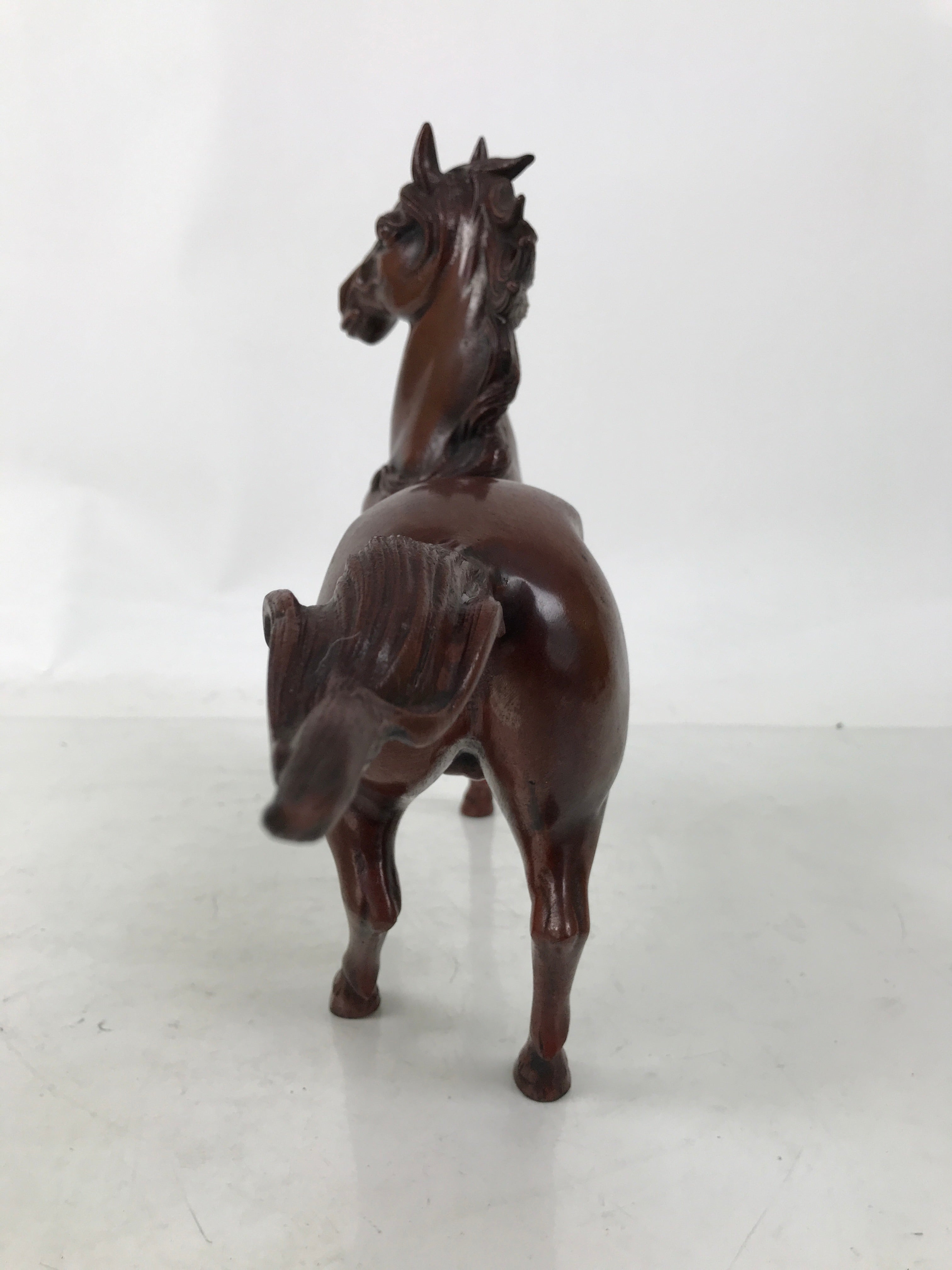 Japanese Metal Horse Statue Vtg Uma Takaoka Copperware Doki Brown Boxed PX793