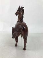 Japanese Metal Horse Statue Vtg Uma Takaoka Copperware Doki Brown Boxed PX793