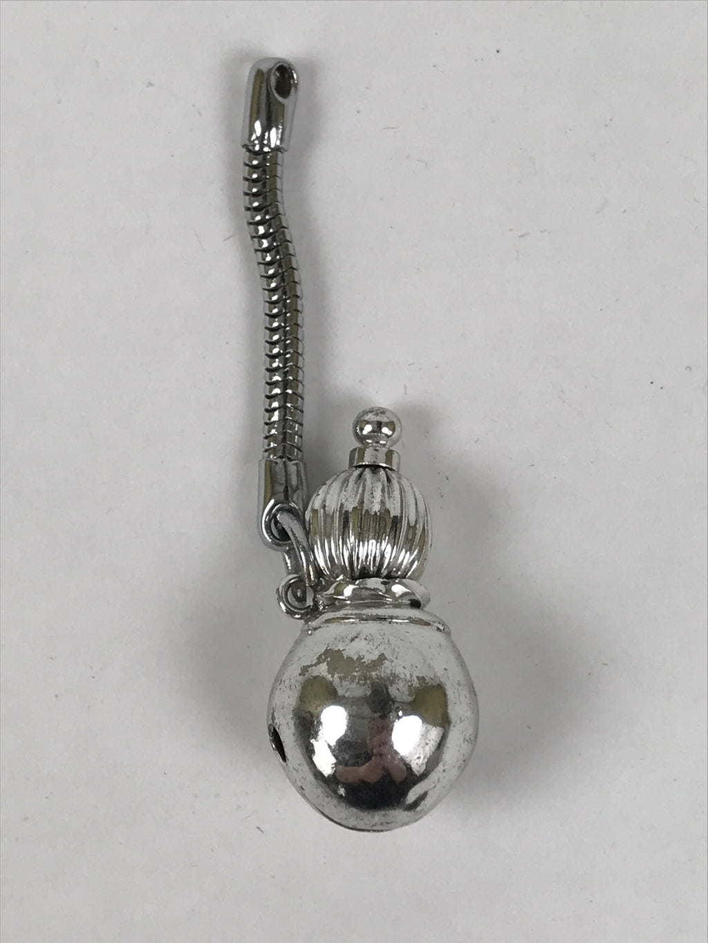 Japanese Metal Hyotan Gourd Bell Keychain Phone Strap Chain Amulet Silver JK876
