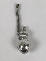 Japanese Metal Hyotan Gourd Bell Keychain Phone Strap Chain Amulet Silver JK876