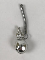 Japanese Metal Hyotan Gourd Bell Keychain Phone Strap Chain Amulet Silver JK876