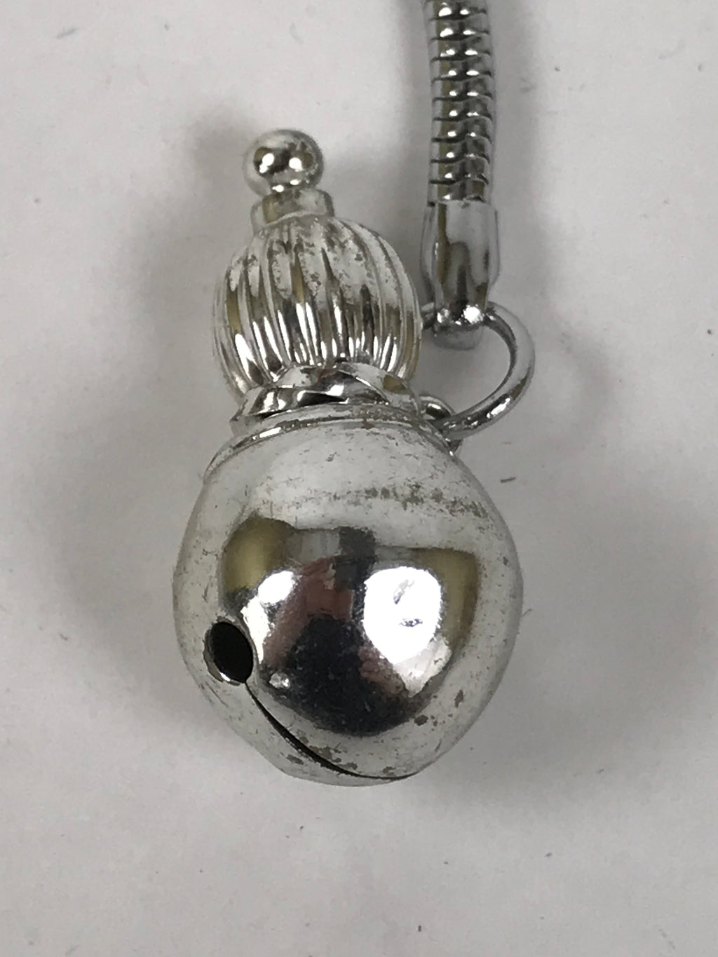 Japanese Metal Hyotan Gourd Bell Keychain Phone Strap Chain Amulet Silver JK876