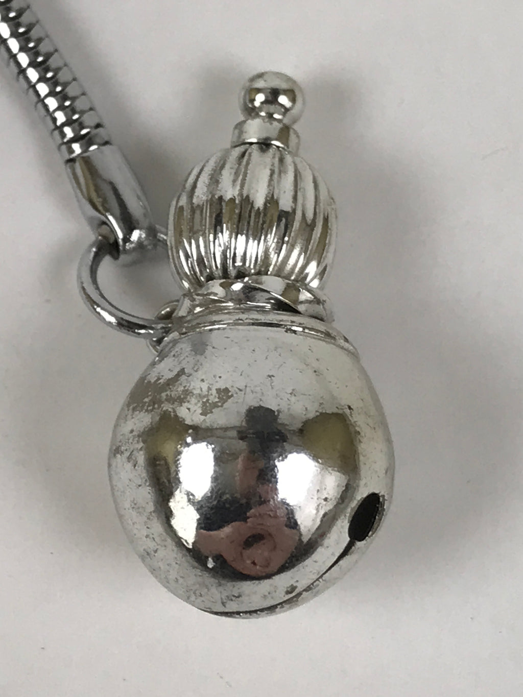 Japanese Metal Hyotan Gourd Bell Keychain Phone Strap Chain Amulet Silver JK876