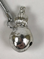 Japanese Metal Hyotan Gourd Bell Keychain Phone Strap Chain Amulet Silver JK876