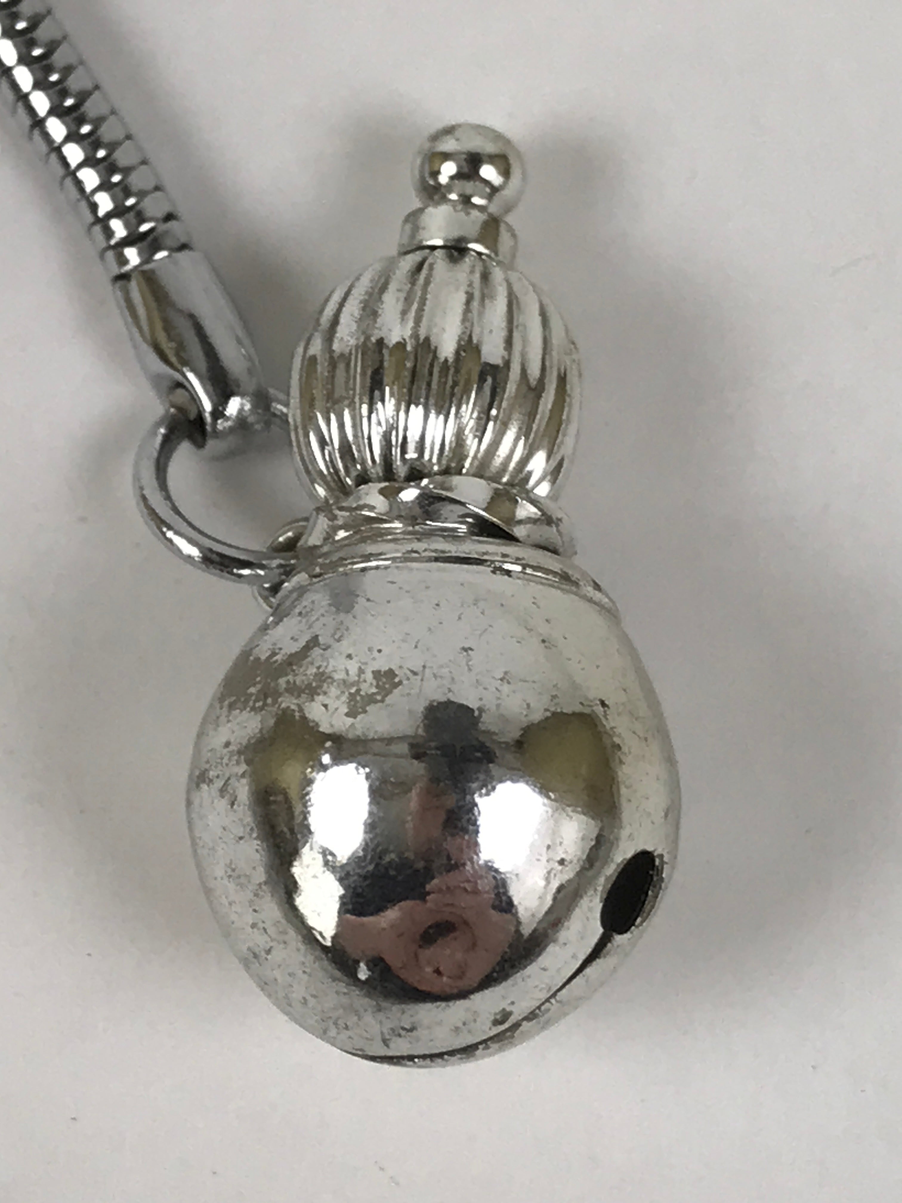 Japanese Metal Hyotan Gourd Bell Keychain Phone Strap Chain Amulet Silver JK876