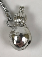 Japanese Metal Hyotan Gourd Bell Keychain Phone Strap Chain Amulet Silver JK876