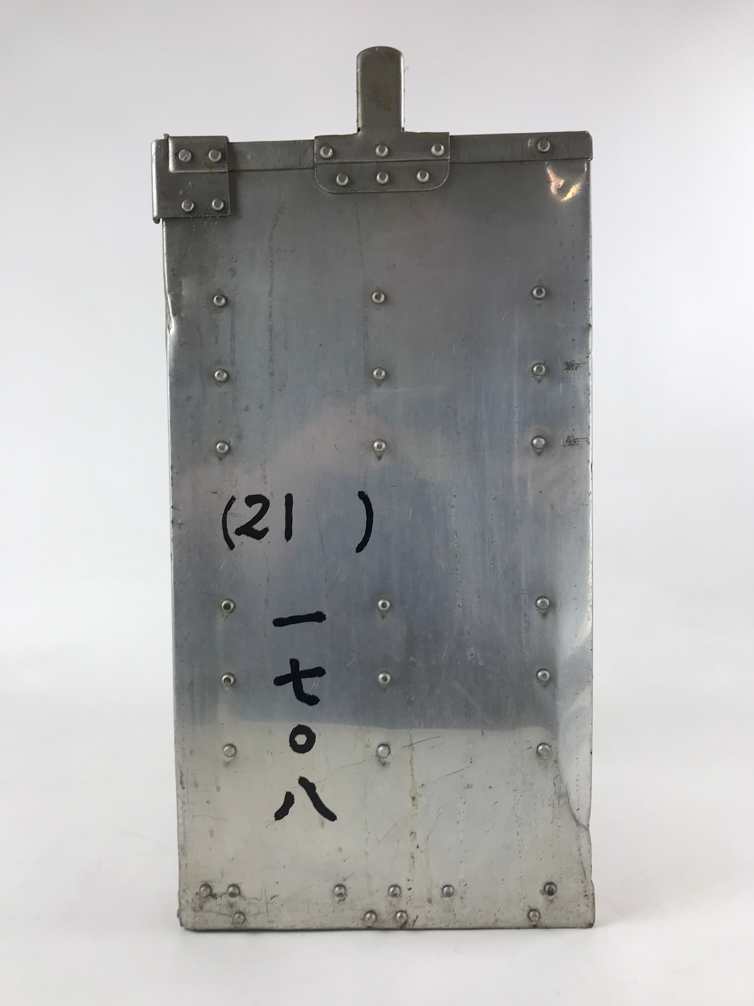 Japanese Metal Restaurant Delivery Box Vtg Wood Handle Shelves Ramen JK601