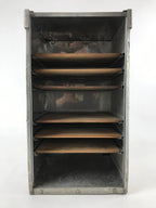 Japanese Metal Restaurant Delivery Box Vtg Wood Handle Shelves Ramen JK601