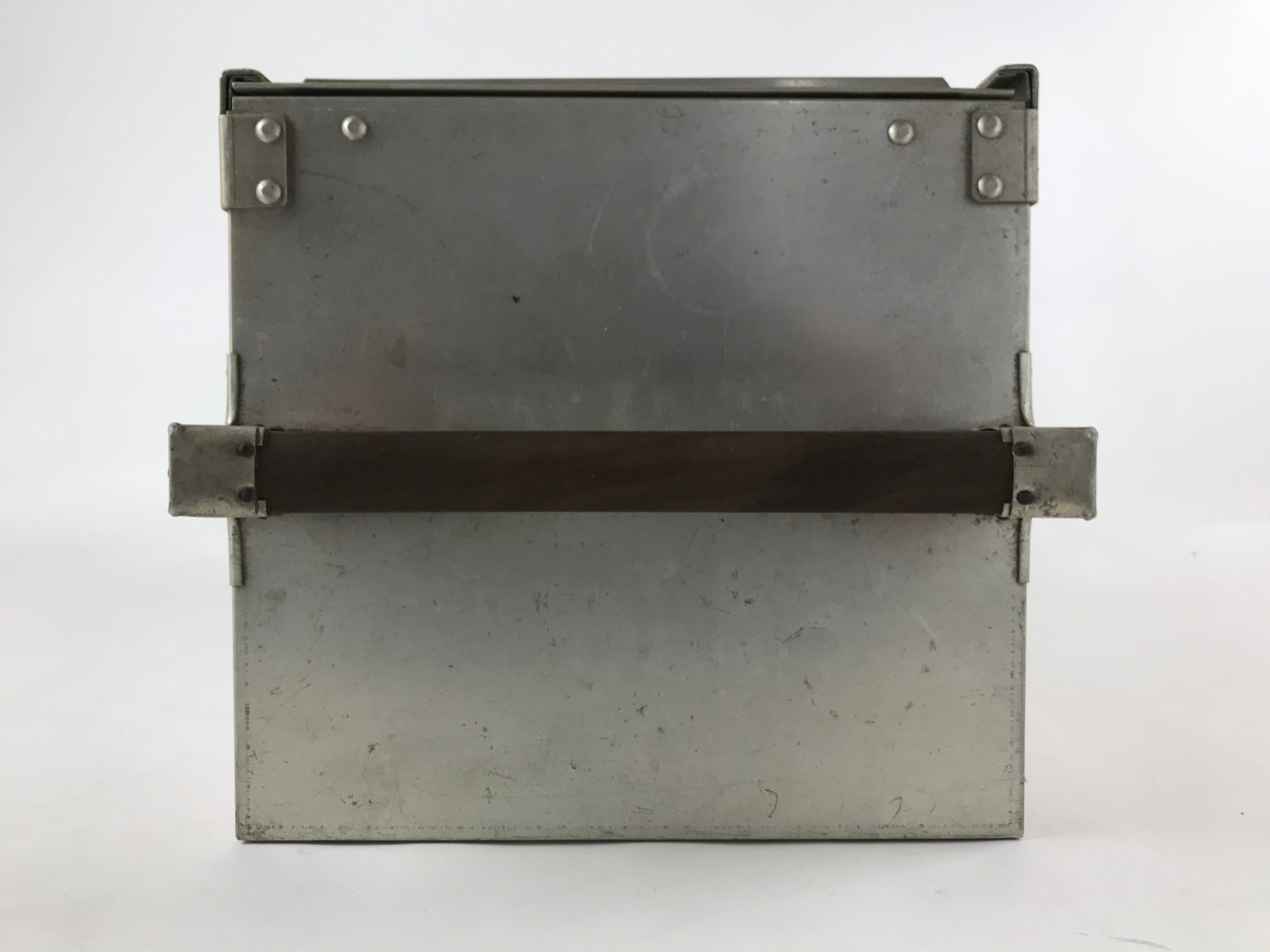 Japanese Metal Restaurant Delivery Box Vtg Wood Handle Shelves Ramen JK602