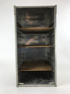 Japanese Metal Restaurant Delivery Box Vtg Wood Handle Shelves Ramen JK602