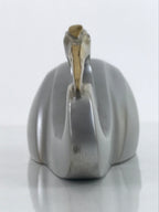 Japanese Metal Sculpture Vtg Brooding Crane Sugomori Tsuru W/ Box PX739