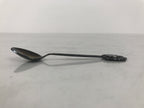 Japanese Metal Spoon Vtg Teaspoon Small Coffee Silver Emblem Blue Enamel JK928